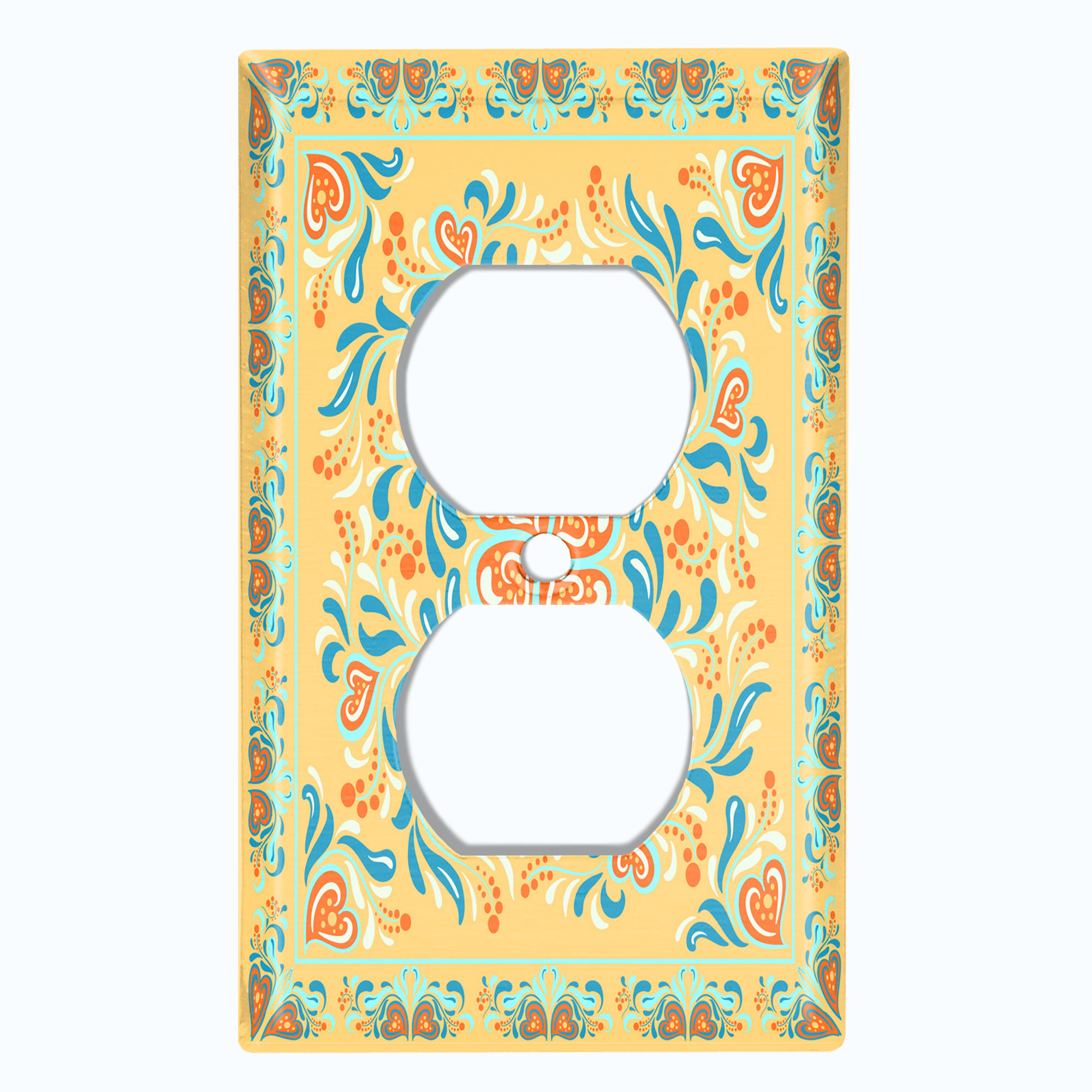 WorldAcc Elegant Hearts Tile 1-Gang Rocker Wall Plate | Wayfair
